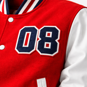 Chaqueta Varsity Personalizada OEM, Chaqueta de Béisbol Letterman, Cuerpo de Lana, Mangas de PU, Botones a Presión, Chaqueta de Invierno - Product Image 4