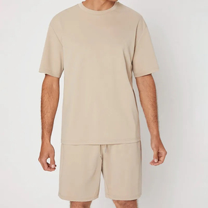 Customized Men Summer T-Shirt Short <b>Set</b> Two Piece <b>Jogger</b> Twin <b>Set</b> Breathable Cotton Fabric Custom T-Shirts <b>Matching</b> Shorts - Product Image 3