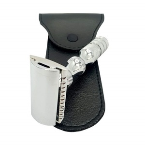 Maquinilla de Afeitar de Doble Filo Reutilizable de Metal para Hombre, Esencial para Viajes, Maquinilla de Afeitar de Una Sola Cuchilla de Acero Inoxidable - Product Image 5