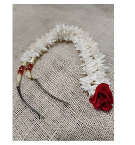 Fleur de jasmin artificielle traditionnelle Gajra pour femmes, accessoires de coiffure pour chignon de mariée et décoration de cheveux pour les fêtes - Product Image 3