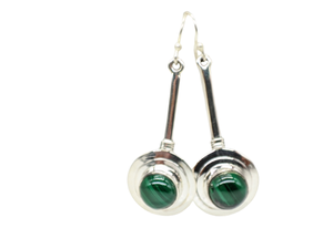 ต่างหูทำมือจากหินมาลาไคต์ธรรมชาติ เงินแท้ 925 เครื่องประดับขายส่ง แฟชั่นผู้หญิง สไตล์ชาติพันธุ์ โบโฮ - Product Image 2