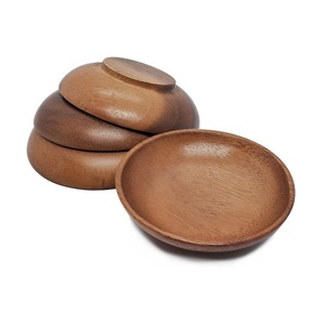 Bol en bois rond en acacia pour olives, condiments, sauces, noix, bonbons, fruits, apéritifs, collations, style calebasse, bol de service - Product Image 1