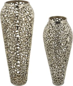 Jarrón Decorativo de Aluminio con Recortes, Centro de Mesa Moderno para Arreglos Florales, Decoración para Sala de Estar, Dormitorio, Baño y Oficina - Product Image 2