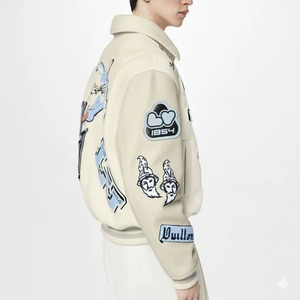 Custom Embroidered <b>Leather</b> <b>Jacket</b> Vintage Biker Coat Premium Genuine <b>Leather</b> OEM ODM Wholesale Sample Service - Product Image 1