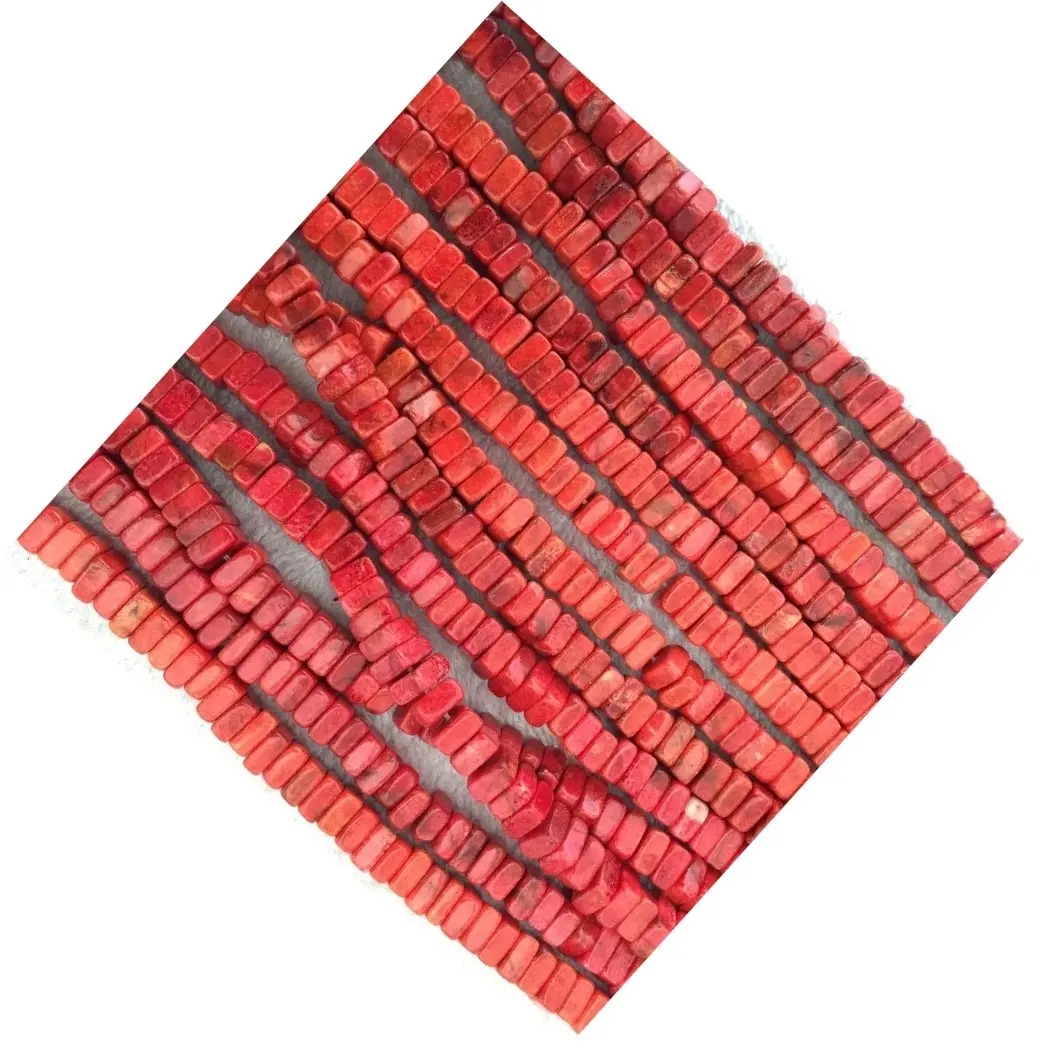 Naturale Tubo della Colonna Mar Rosso Corallo Bamboo Della Pietra Preziosa Monili Che Fanno FAI DA TE Perline Filo Allentato