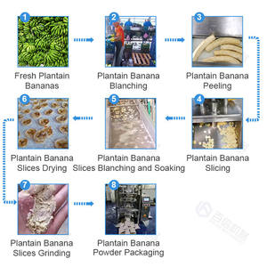 Ligne de production automatique de farine de banane plantain vert à haut rendement Rectifieuse de séchage de plantain Ligne de production de poudre de banane - Product Image 3