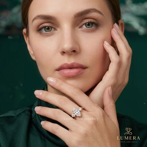 Marquise Cut Three <b>Stone</b> Trellis Basket Plain Band Gold Engagement Ring with Round Side Stones Classic Women's Fine Jewelry - Product Image 6