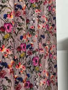 Vintage Style Velvet Curtain <b>Light</b> Grey Dusty Pink Floral Print Customizable Size Wild Life Forest Print - Product Image 6