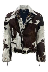 Chaqueta de Pelo de Vaca de Alta Calidad al por Mayor, Chaqueta de Cuero con Estampado de Vaca Personalizada para Mujer - Product Image 5