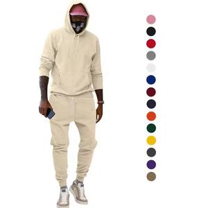 Ensemble de survêtement d'hiver unisexe en molleton tricoté 300 GSM pour femmes et hommes avec pantalon de survêtement et sweat à capuche - Product Image 3