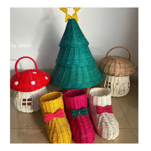 Handwoven Rattan Christmas Bells from Vietnam for Festive Home Decor Holiday <b>Trees</b> Gift Shops and Seasonal Retail - Product Image 3
