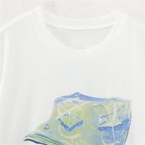 Camisetas de Punto Estampadas Casuales para Mujer, Personalizadas OEM, de Algodón Suave para Uso Diario, Marca Privada - Product Image 6