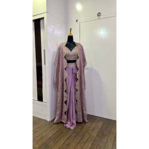Vestido de noche de diseñador Indo Western para fiestas con trabajo de secuencia - Product Image 5