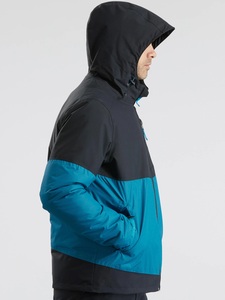 Veste matelassée à capuche pour homme, color-block, imperméable, fermeture éclair sur le devant, style sportif, vêtement d'hiver, coupe classique, extérieur en polyester - Product Image 4