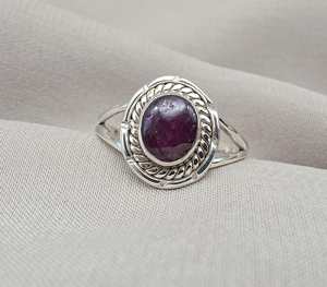 Anillo de rubí natural en plata de ley 925, joyería hecha a mano para mujer - Product Image 2