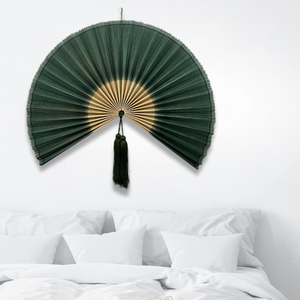 Ventilador de Pared de Bambú Verde Estilo Boho de Lujo, Decoración de Pared con Ventilador de Bambú Hecho a Mano, Decoración de Cabecera, Hecho por KingCraftViet - Product Image 3