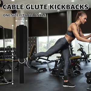 Sangles de cheville professionnelles pour machine à câble, équipement d'entraînement des fessiers et des jambes avec coutures renforcées et anneaux en acier - Product Image 6