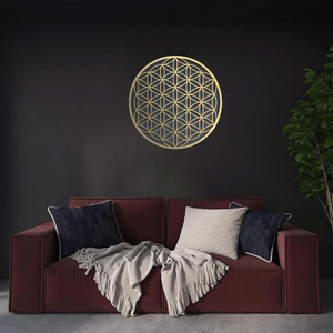 CIFbuy Decorazione Murale Floreale in Alluminio a Forma di Loto Fatta a Mano per Soggiorno, Camera da Letto, Divano e Decorazioni Murali - Product Image 2