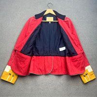 Veste de cérémonie pour bagarreurs écossais, doublet rouge sur mesure avec revers jaunes, faite à la main