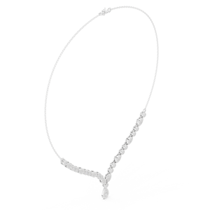 Collier de luxe Aurora V-Line Sparkle en or blanc 10 carats avec diamants cultivés en laboratoire et plaqué rhodium - Product Image 4