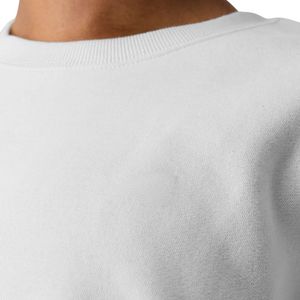 Sweat-shirt blanc à col rond pour homme, en molleton premium, à manches longues, décontracté, athlétique, streetwear, vêtements de sport - Product Image 4