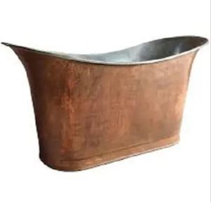 Baignoire autoportante ovale en cuivre antique, baignoire classique en cuivre pour maison et villa - Product Image 5