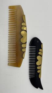 Peine de cuerno natural artesanal Conifer, peine de aseo artesanal de dientes anchos - Product Image 4