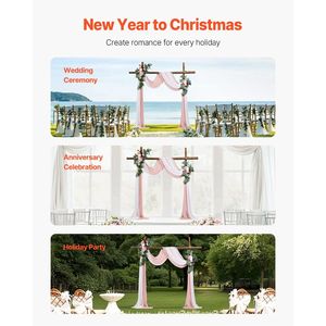 Fard rosa avorio artificiale arco da sposa fiori Kit 21Ft drappeggio tessuto con sfondo di ricevimento per decorazioni cerimonia Pack 4 - Product Image 6