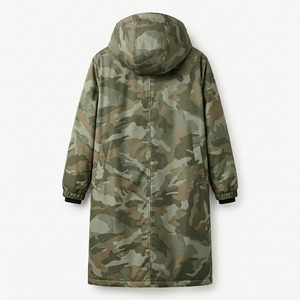 Parka à capuche camouflage doublée polaire, manteau long, veste d'hiver pour l'extérieur - Product Image 2