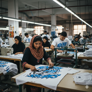 Camiseta de Manga Corta para Hombre, 100% Algodón, Estilo Oversize, con Estampado Gráfico DTG de Banda Negra, Corte Recto, Venta al Por Mayor - Product Image 2