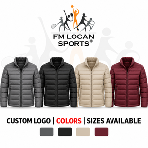 Veste matelassée légère et fine pour homme, col montant, fermeture éclair intégrale, chaude, pour l'hiver, OEM ODM - Product Image 5