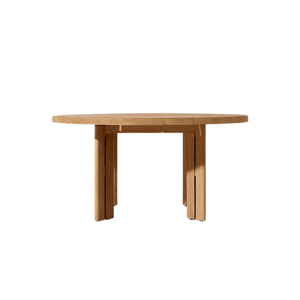 Modern Minimalist <b>Outdoor</b> Dining <b>Table</b> Solid Teak Spacious <b>Round</b> Design Durable Weather Resistant Hotel Terrace Furniture - Product Image 4