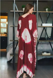 ชุดเดรสผู้หญิงลายมัดย้อมรุ่นใหม่ล่าสุดปี 2026 ไซส์พลัส สไตล์ลำลอง คอวี เซ็กซี่ ยาว - Product Image 5