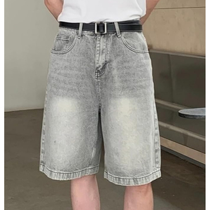 Pantalones Cortos de Mezclilla con Lavado Ácido OEM, Estilo Urbano, Corte Holgado, Vintage, de Algodón, Proveedor Personalizado - Product Image 4