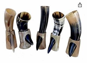 Custom Natural Viking <b>Drinking</b> Horn with Horn <b>Stand</b>-Religious Feng Shui Design Handcrafted Custom Logo High Quality - Product Image 6
