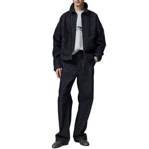 Vintage Black Denim <b>Work</b> Jacket Men's Relaxed Fit Full Zip Cotton Streetwear Outerwear OEM Private Label Custom Manufacturer - Product Image 5