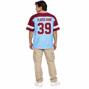 Pull-over unisexe oversize pour le jour du match de football avec col et poignets contrastants, idéal pour les rassemblements en extérieur pour hommes - Product Image 3