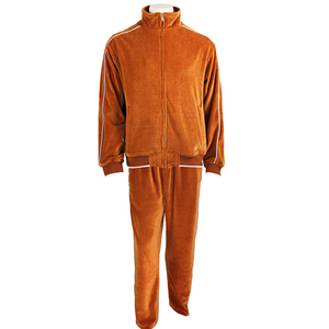 Unisex Brown Tracksuit Set Full Sleeve Solid Color Casual <b>Jogger</b> Pants With Side Pockets Autumn Wear <b>Polyester</b> Material - Product Image 1