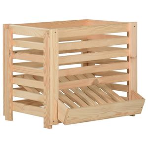 Boîte à pommes de terre empilable en pin massif, en bois naturel, pour le stockage et le rangement des aliments - Product Image 1