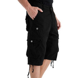 2026 New Arrival Men's Cargo Shorts Below Knee Length High Elasticity Button Fly Waistband 100% Cotton Solid Pattern Men's Short - Product Image 4