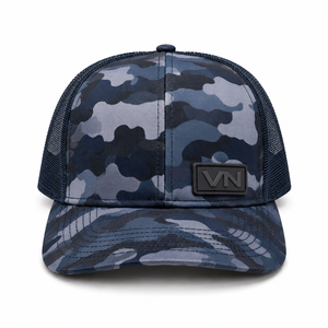 Premium 6 Panel Mesh Trucker Hat Camouflage Adjustable Snapback Casual <b>Cap</b> with Raised Rubber Logo Front Panel - Product Image 2