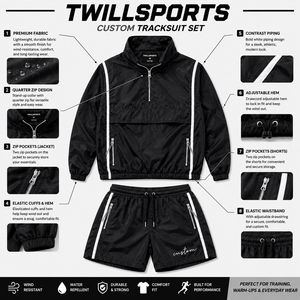 Personalized <b>Half</b>-<b>Zip</b> <b>Jacket</b> <b>Men</b> Athletic <b>Jacket</b> with Matching Shorts Set for Team Managers Club Officials Outdoor Activities - Product Image 6