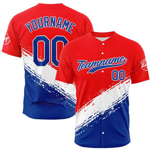 Camiseta de Béisbol para Hombre de Alta Calidad a Precio Económico, 100% Poliéster Transpirable, Cuello en V, Nombre del Equipo y Marca Personalizados, Sublimada y Personalizable - Product Image 1