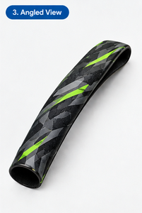 Protector de Marco de Raqueta de Pádel de Fibra de Carbono con Logotipo Personalizado, Patrón Geométrico Verde y Negro, Cinta Protectora Duradera - Product Image 3