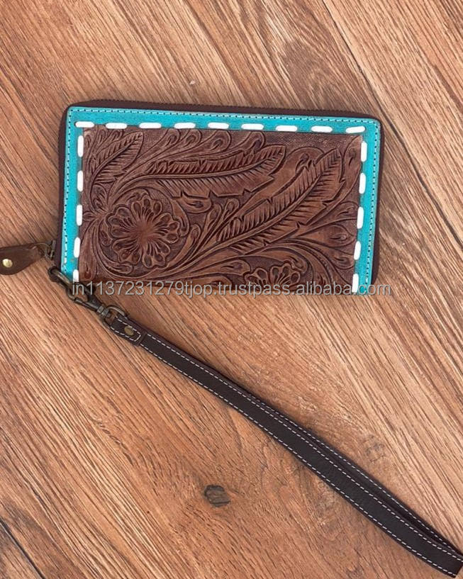 Brown With Turquoise Tooling