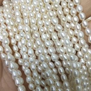 Perlas de Agua Dulce, Gruesas, en Forma de Gota de Agua, 6 mm, Lisas, Tipo Arroz, Collares Semiterminados, Perlas Sueltas al por Mayor - Product Image 2