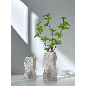 Modern Plated Silver Vase Elegant Sculptural Flower Arrangement for Living Room <b>Desk</b> and Luxury Home Decor Accessories - Product Image 1