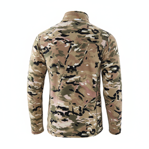 Tactical Men's Camouflage Fleece Hunting <b>Jacket</b> Quarter-Zip Thermal Outdoor Pullover Style Warm Mid-Layer Coat - Product Image 3