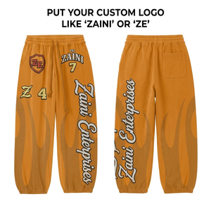 Pantalones Deportivos de Felpa para Hombre, Premium, 340 GSM, Algodón y Poliéster, Ecológicos, de Secado Rápido, Transpirables, con Pliegues Delanteros y Cierre con Cordón - Product Image 1