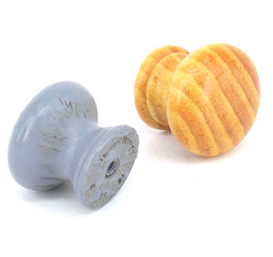 OEM Taille personnalisée Bois lisse toucher petit tiroir d'armoire rond en bois boutons et poignées de commode et de penderie - Product Image 3